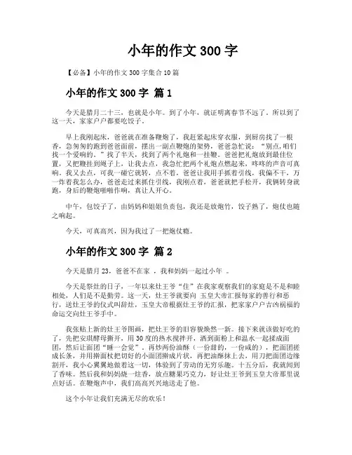小年的作文300字