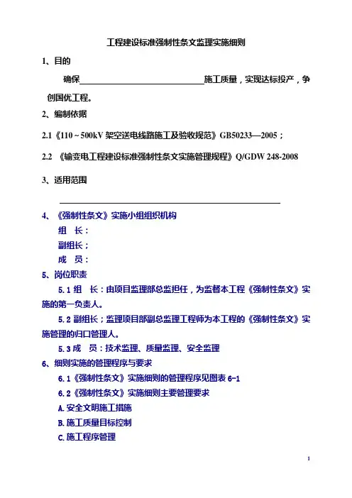 《强条》监理实施细则