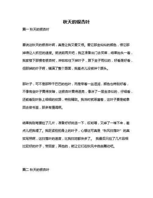 作文《秋天的银杏叶》
