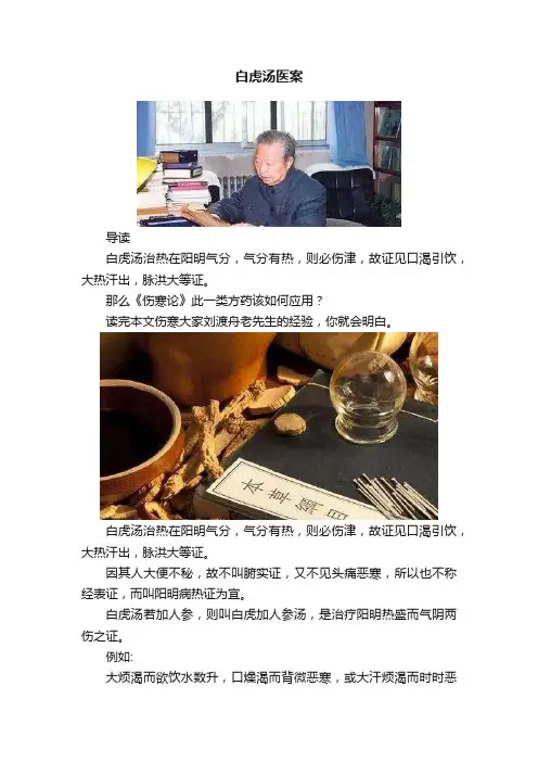 白虎汤医案