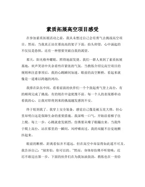 素质拓展高空项目感受