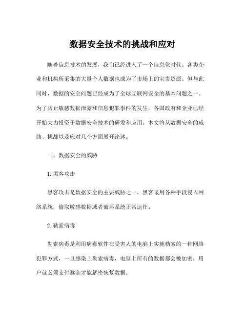 数据安全技术的挑战和应对