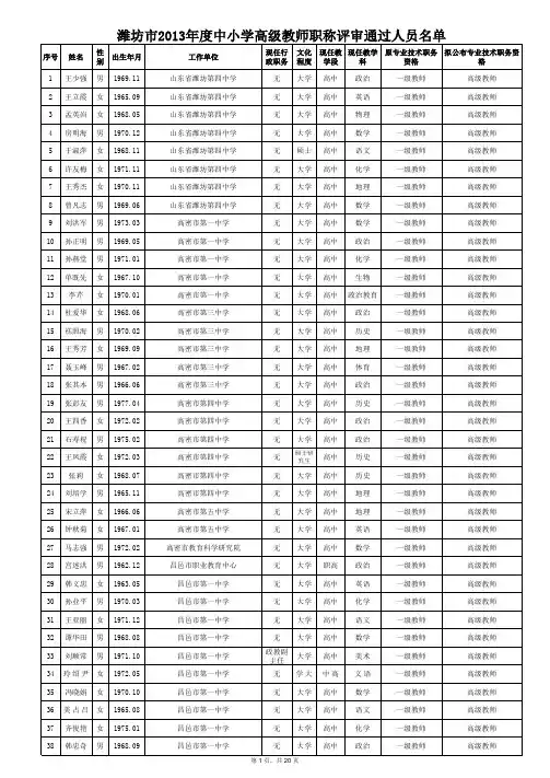 高级教师2013