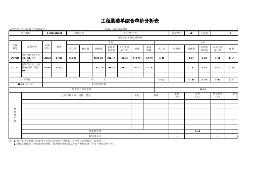 人工挖出土方机械运土单价分析(水利工程)