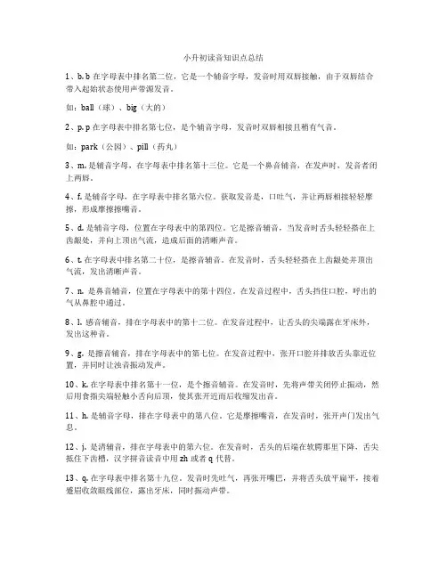 小升初读音知识点总结