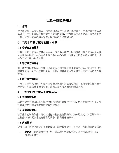 二到十阶粽子魔方
