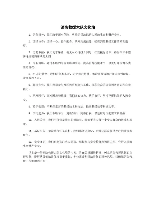 消防救援大队文化墙