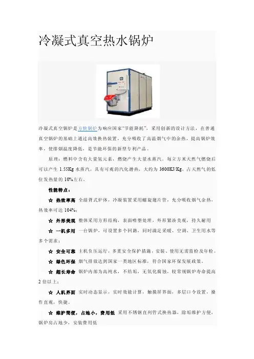 冷凝式真空热水锅炉