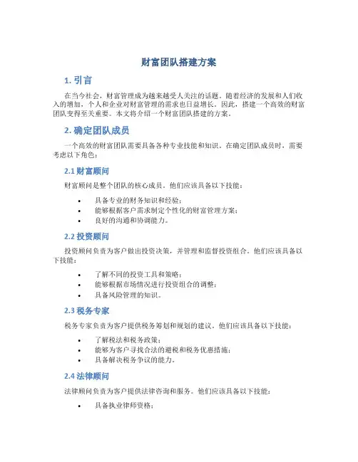 财富团队搭建方案