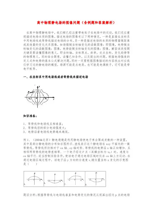 高中物理静电场的图像问题(含例题和答案解析)