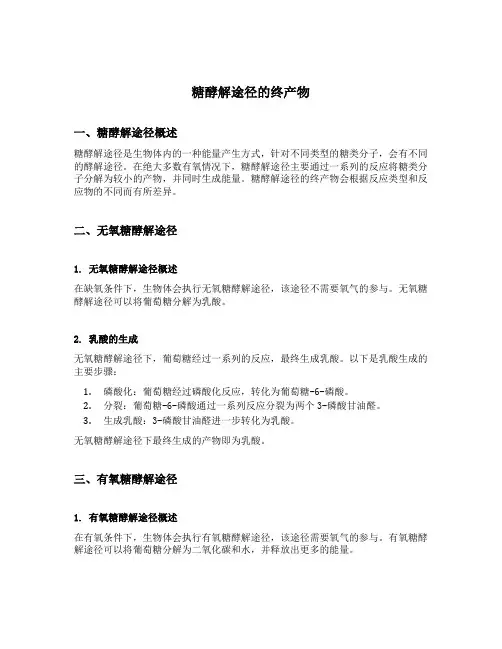 糖酵解途径的终产物