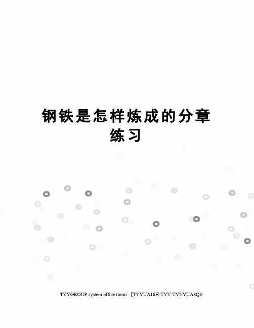 钢铁是怎样炼成的分章练习