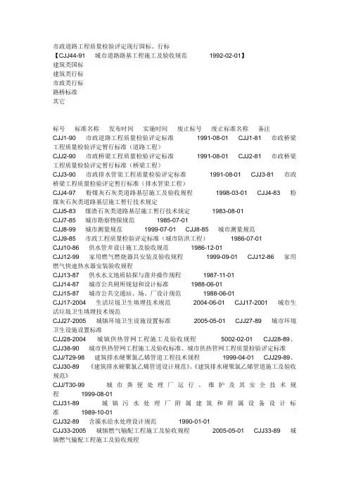 已废止标准