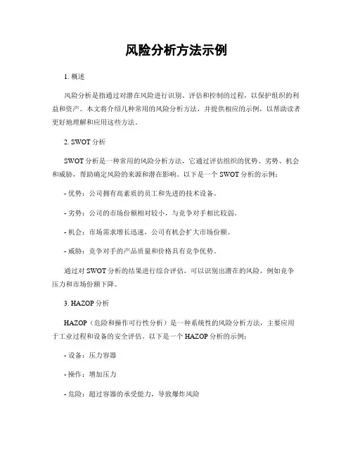 风险分析方法示例