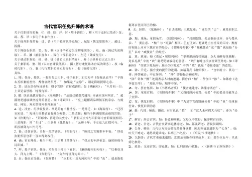 古代官职任免升降的术语