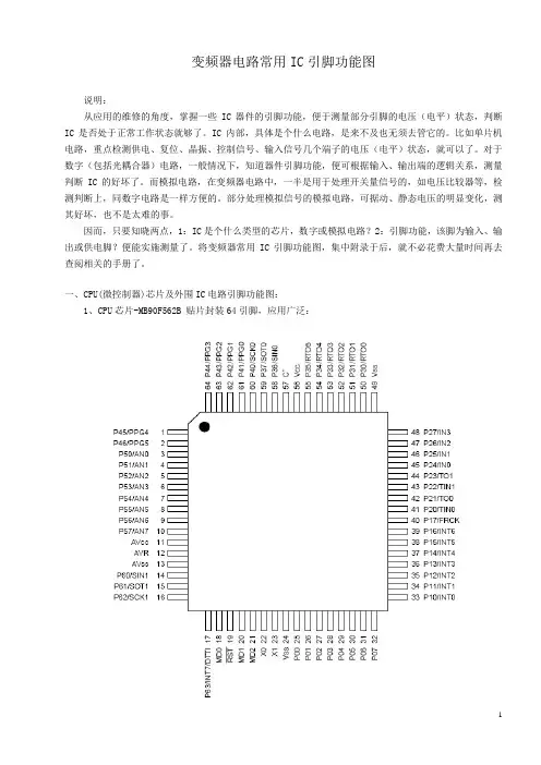 变频器电路常用IC引脚功能图