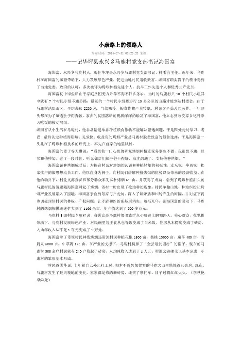 小康路上的领路人