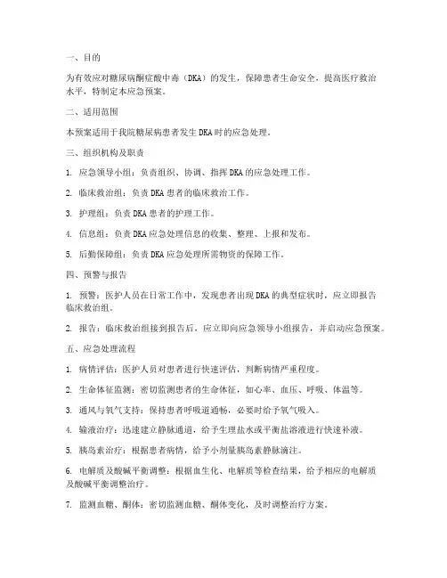 糖尿病硐症酸中毒应急预案