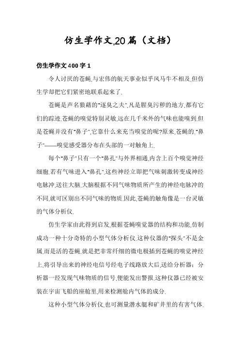 仿生学作文,20篇