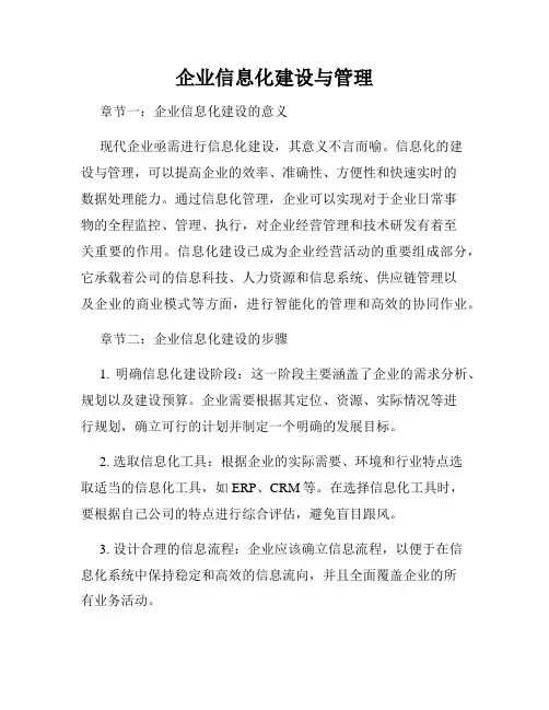 企业信息化建设与管理