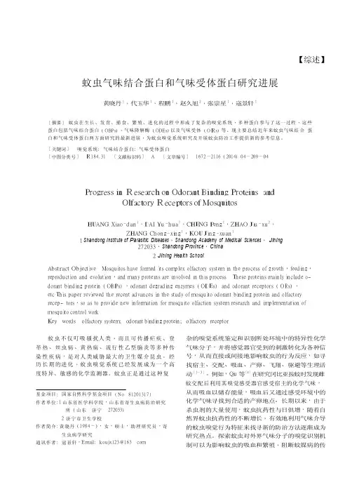 蚊虫气味结合蛋白和气味受体蛋白研究进展