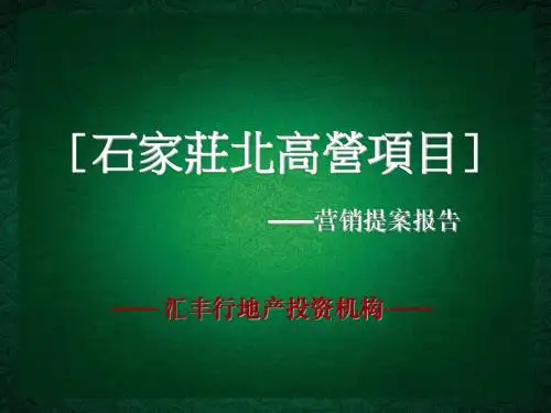 2019石家庄北高营项目营销策划提案报告精品文档