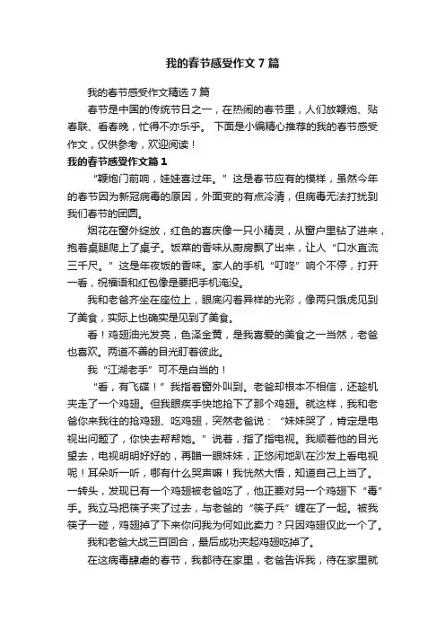 我的春节感受作文7篇