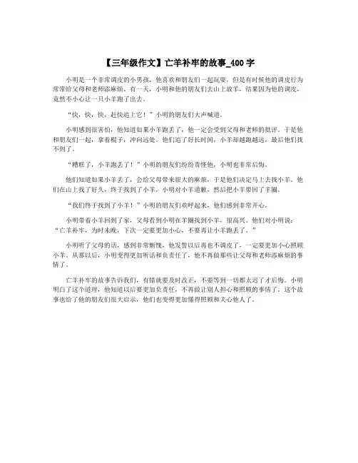 【三年级作文】亡羊补牢的故事_400字