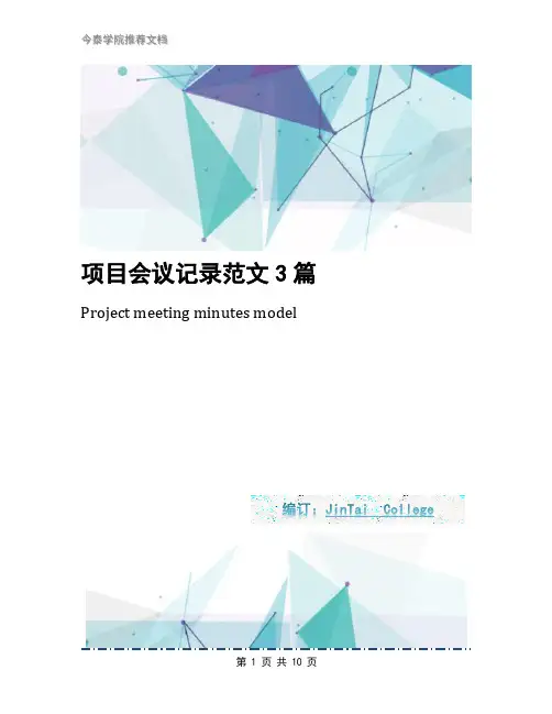 项目会议记录范文3篇