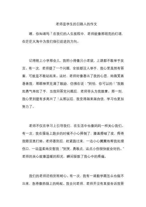 老师是学生的引路人的作文