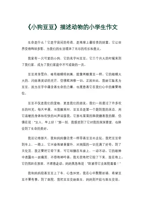 《小狗豆豆》描述动物的小学生作文