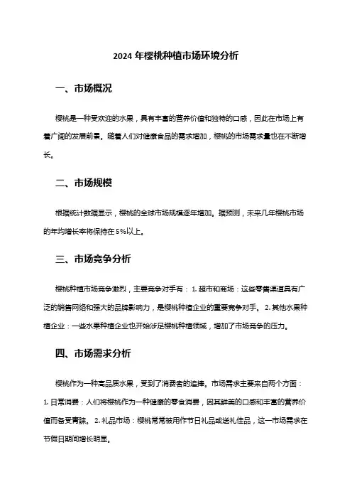 2024年樱桃种植市场环境分析
