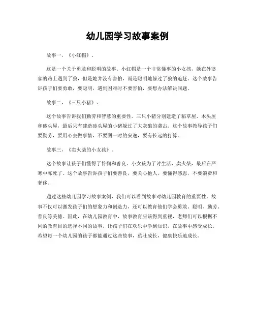 幼儿园学习故事案例