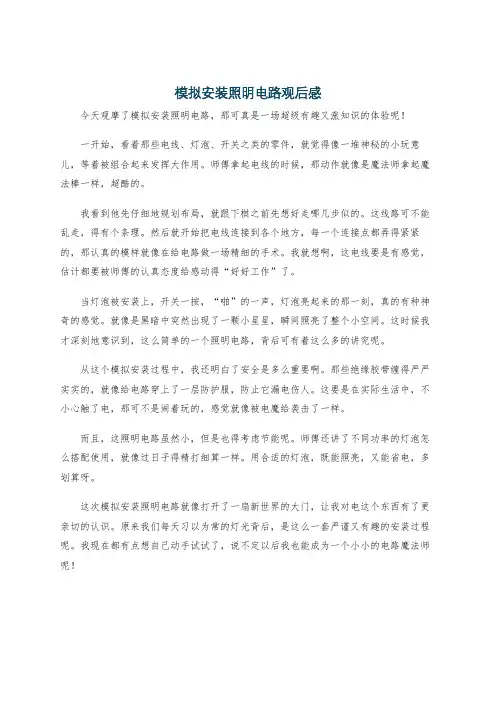 模拟安装照明电路观后感