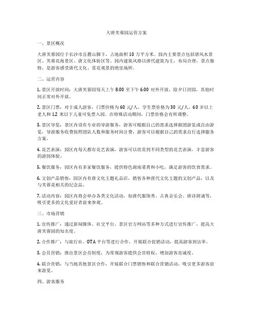 大唐芙蓉园运营方案