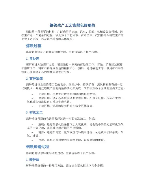 钢铁生产工艺流程包括哪些