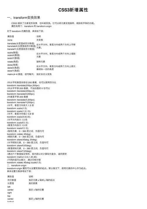 CSS3新增属性