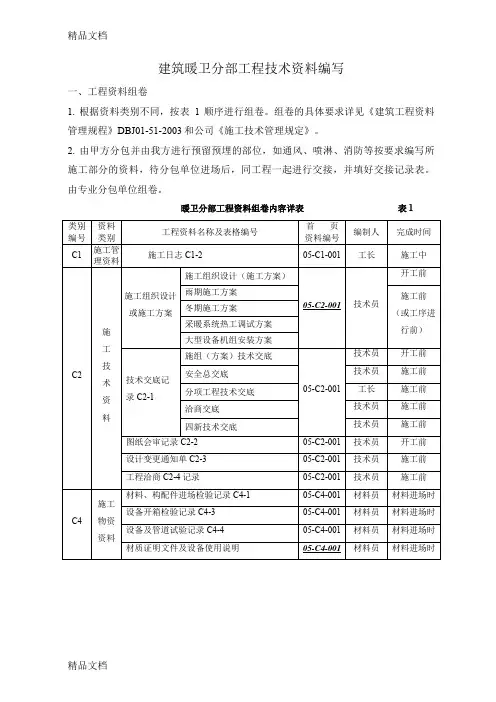 (整理)工程资料编写与组卷