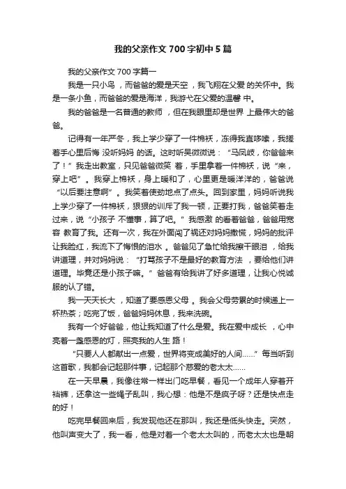 我的父亲作文700字初中5篇
