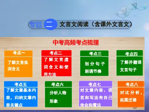 中考语文专题2文言文阅读复习市赛课公开课一等奖省名师优质课获奖PPT课件