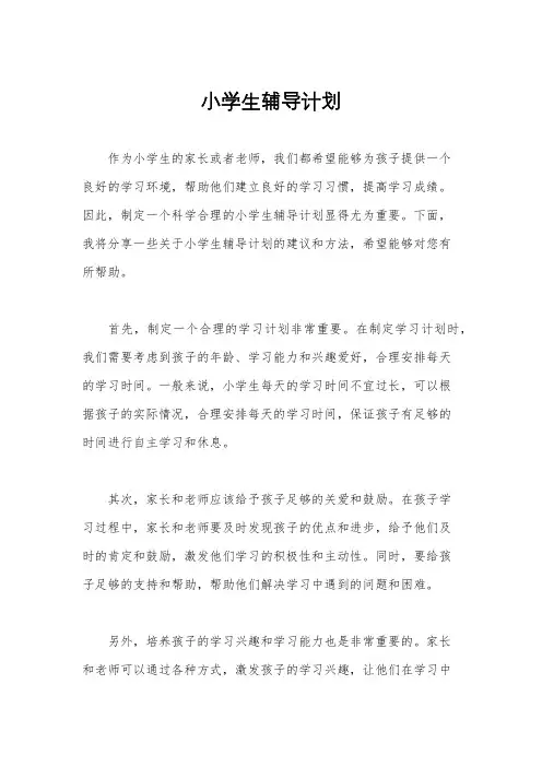 小学生辅导计划