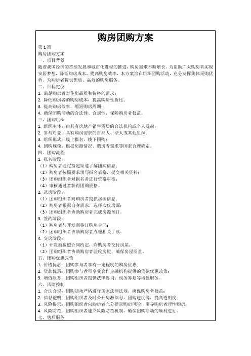 购房团购方案