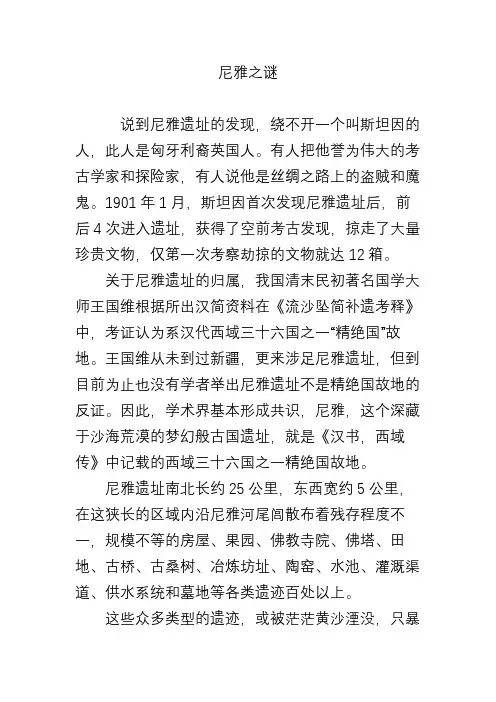 尼雅之谜