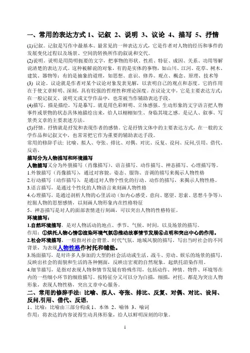 常用的表达方式