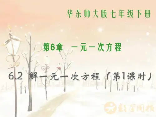 华师大版数学七年级下册第6章《解一元一次方程》优课件1