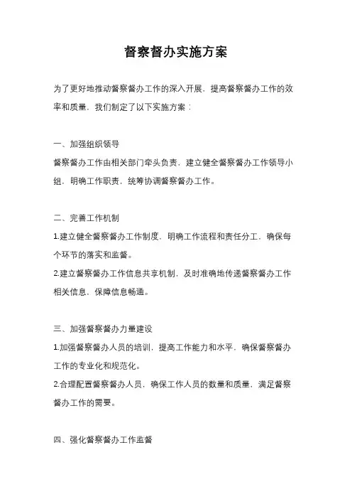 督察督办实施方案