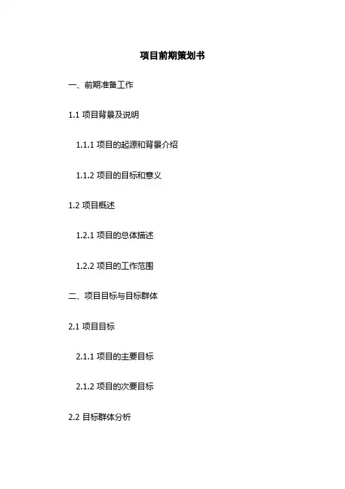 项目前期策划书