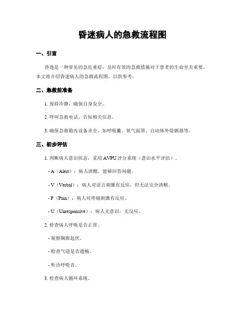 昏迷病人的急救流程图