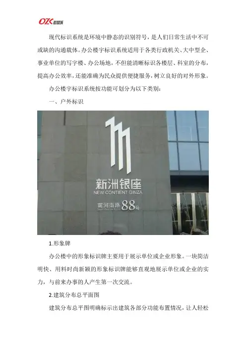 办公楼宇标识系统分类