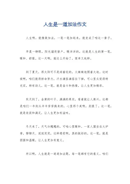 人生是一道加法作文